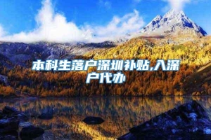 本科生落户深圳补贴,入深户代办