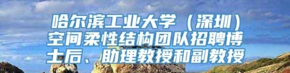 哈尔滨工业大学（深圳）空间柔性结构团队招聘博士后、助理教授和副教授