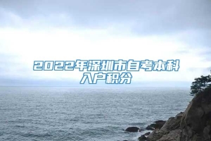 2022年深圳市自考本科入户积分