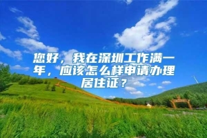 您好，我在深圳工作满一年，应该怎么样申请办理居住证？