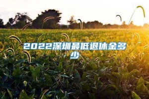 2022深圳最低退休金多少