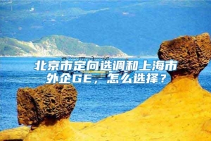 北京市定向选调和上海市外企GE，怎么选择？