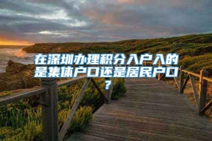 在深圳办理积分入户入的是集体户口还是居民户口？