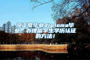 没正常毕业diploma毕业，办理留学生学历认证的方法！