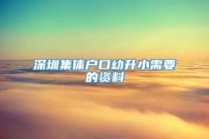 深圳集体户口幼升小需要的资料