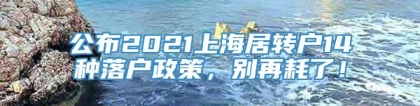 公布2021上海居转户14种落户政策，别再耗了！