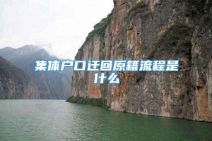 集体户口迁回原籍流程是什么