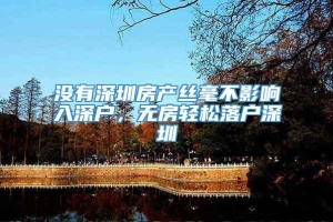 没有深圳房产丝毫不影响入深户，无房轻松落户深圳