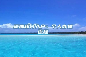 深圳积分入户：个人办理流程