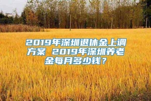 2019年深圳退休金上调方案 2019年深圳养老金每月多少钱？