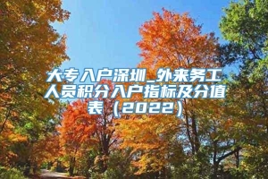 大专入户深圳_外来务工人员积分入户指标及分值表（2022）