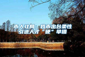 市人社局：我市出台柔性引进人才“硬”举措